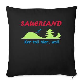 Sauerland - Sofakissenbezug 45 x 45 cm - Schwarz - Vorne