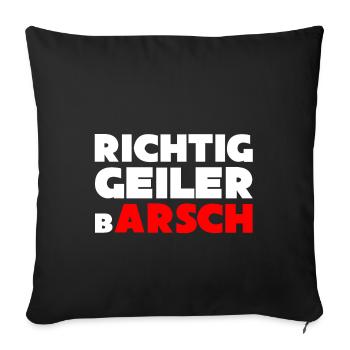 Richtig geiler Barsch Barsche angeln t shirt Angel - Sofakissenbezug 45 x 45 cm - Schwarz - Vorne