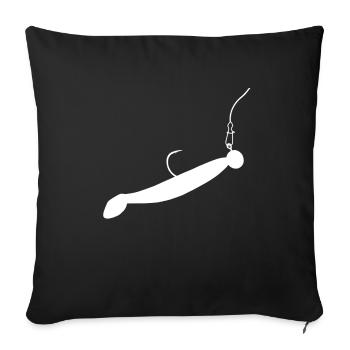 Soft shell zander Softbait mount angler t shirt - Sofa pillowcase 17,3'' x 17,3'' (45 x 45 cm) - black - Front