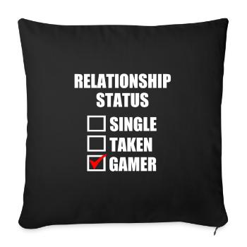 En couple avec ma console - Housse de coussin décorative 45 x 45 cm - noir - Devant