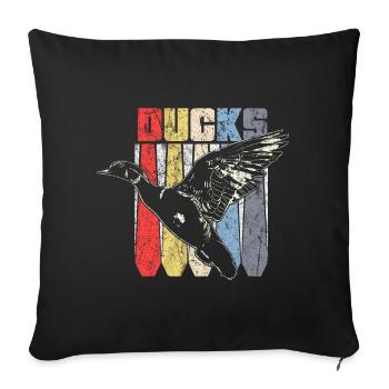 Bird duck gift - Sofa pillowcase 17,3'' x 17,3'' (45 x 45 cm) - black - Front