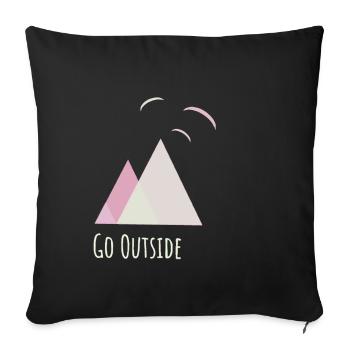 Parapente parapente montagnes outdoor - Housse de coussin décorative 45 x 45 cm - noir - Devant