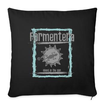 Formentera Sun Island Design - Housse de coussin décorative 45 x 45 cm - noir - Devant