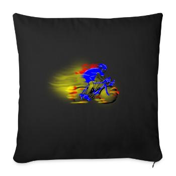 racing bicycle - Housse de coussin décorative 45 x 45 cm - noir - Devant