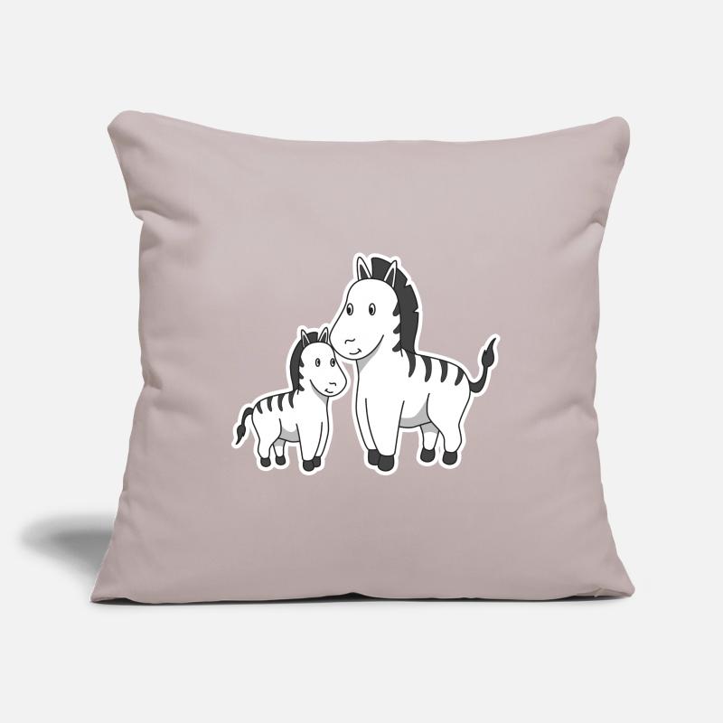 Zebra Mutter Kind Muttertag Geschenk Tiere Comic Sofakissenbezug 45 x 45 cm