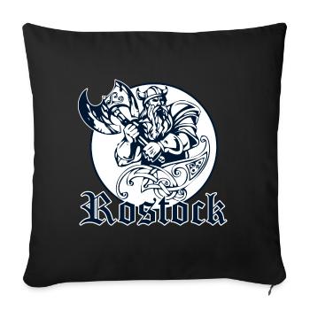 Rostock - Wikinger - Sofakissenbezug 45 x 45 cm - Schwarz - Vorne