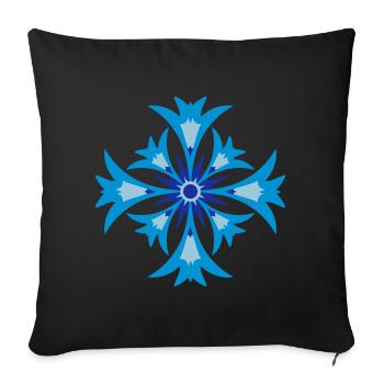 A stylized blossom of cornflower - Sofa pillowcase 17,3'' x 17,3'' (45 x 45 cm) - black - Front