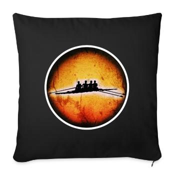 Rameurs à 4 hommes - Housse de coussin décorative 45 x 45 cm - noir - Devant
