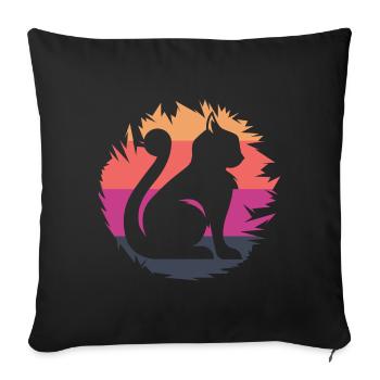 Cat Icon Colors Illustration Icon - Sofa pillowcase 17,3'' x 17,3'' (45 x 45 cm) - black - Front