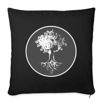 Baum Logo Wald Natur Illustration Wappen Natur - Sofakissenbezug 45 x 45 cm - Schwarz - Vorne