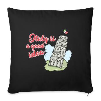 Italy - Sofa pillowcase 17,3'' x 17,3'' (45 x 45 cm) - black - Front