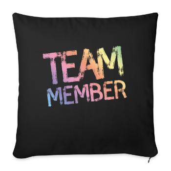 membre de l'équipe coloré - Housse de coussin décorative 45 x 45 cm - noir - Devant