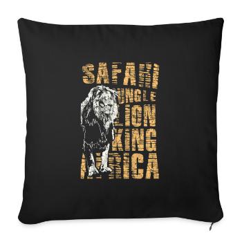 Lion Safari Gift - Housse de coussin décorative 45 x 45 cm - noir - Devant