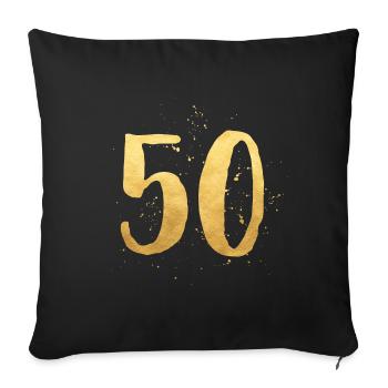 50 or rond anniversaire cinquante numéro de cadeau - Housse de coussin décorative 45 x 45 cm - noir - Devant