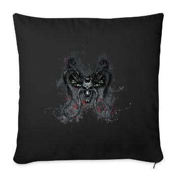 Gothic Monster Skull Paint Splatter Art - Sofa pillowcase 17,3'' x 17,3'' (45 x 45 cm) - black - Front