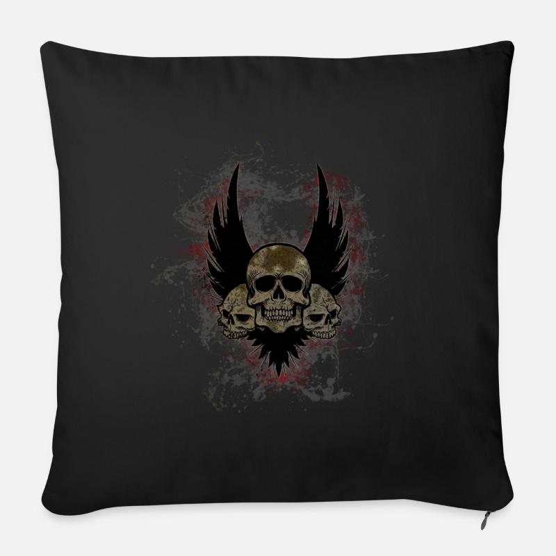 Totenkopf Tod Paint Splatter Art - Sofakissenbezug 45 x 45 cm - Schwarz