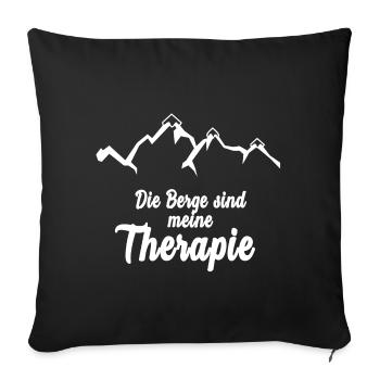Les montagnes sont le cadeau de désintoxication de mon thérapeute qui dit - Housse de coussin décorative 45 x 45 cm - noir - Devant