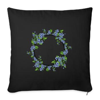 Flower ring - Sofa pillowcase 17,3'' x 17,3'' (45 x 45 cm) - black - Front