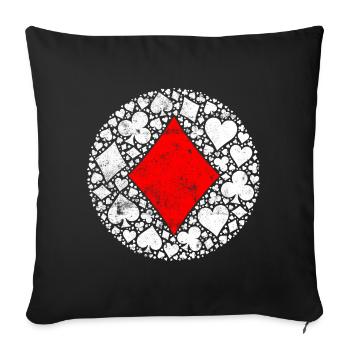 Poker Check Symbol Cards - Sofa pillowcase 17,3'' x 17,3'' (45 x 45 cm) - black - Front