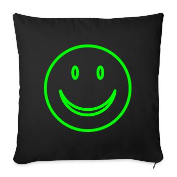 Smiling Face - Smile - Sofa pillowcase 17,3'' x 17,3'' (45 x 45 cm) - black - Front