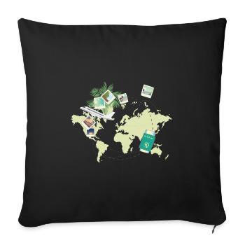 Reisen - Sofakissenbezug 45 x 45 cm - Schwarz - Vorne