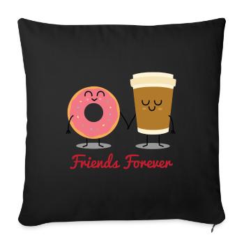 L’amitié - Housse de coussin décorative 45 x 45 cm - noir - Devant