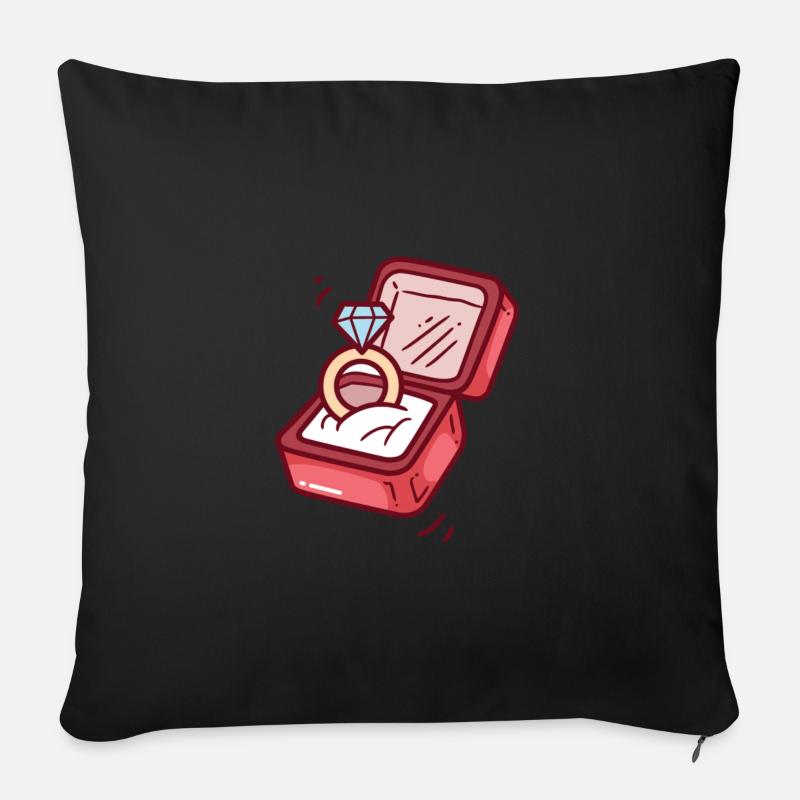 Ring - Sofakissenbezug 45 x 45 cm - Schwarz