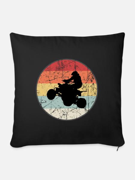 ATV Quad Retro - Sofakissenbezug 45 x 45 cm - Schwarz