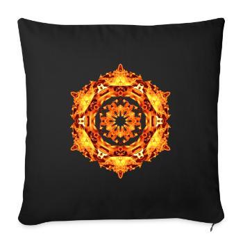 Mandala Fire - Sofa pillowcase 17,3'' x 17,3'' (45 x 45 cm) - black - Front