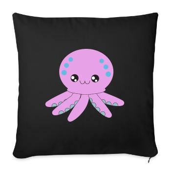 Pieuvre, pieuvre, tentacule, sous l'eau - Housse de coussin décorative 45 x 45 cm - noir - Devant
