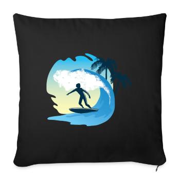Surfer - Housse de coussin décorative 45 x 45 cm - noir - Devant