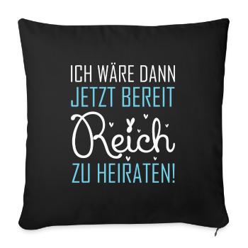 Bachelorette Party mariée marié mariage - Housse de coussin décorative 45 x 45 cm - noir - Devant