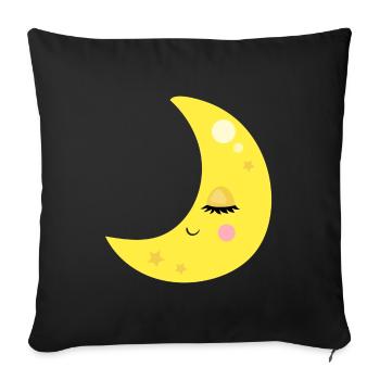 moon - Sofa pillowcase 17,3'' x 17,3'' (45 x 45 cm) - black - Front