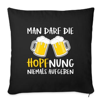 You must never give up the hopping beer - Sofa pillowcase 17,3'' x 17,3'' (45 x 45 cm) - black - Front