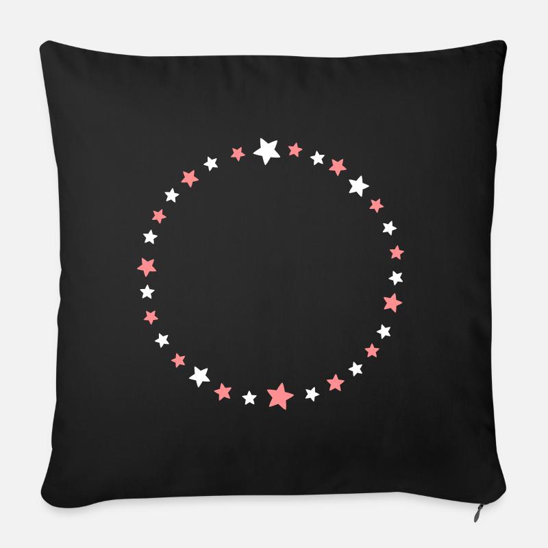 Cercle d'étoiles - Housse de coussin décorative 45 x 45 cm - noir