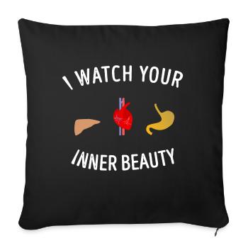 Aerzte Interne Beauté Médecine Cadeau interniste - Housse de coussin décorative 45 x 45 cm - noir - Devant