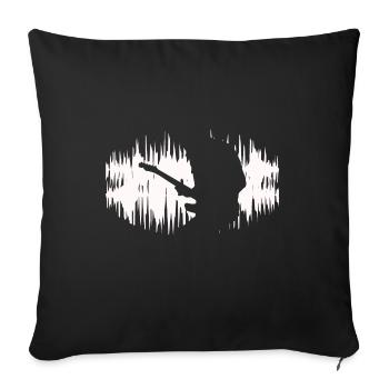 Guitare. Le guitariste. idée cadeau - Housse de coussin décorative 45 x 45 cm - noir - Devant