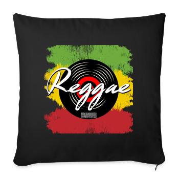 Ambiances Reggae Record - Housse de coussin décorative 45 x 45 cm - noir - Devant