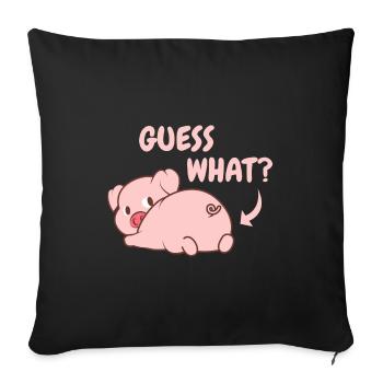 Naughty Piggy Cartoon Pig Gift Funny - Sofa pillowcase 17,3'' x 17,3'' (45 x 45 cm) - black - Front
