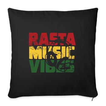 RASTA MUSIC VIBES - Housse de coussin décorative 45 x 45 cm - noir - Devant