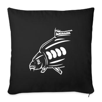 Cadeaux de pêche à la carpe - Housse de coussin décorative 45 x 45 cm - noir - Devant