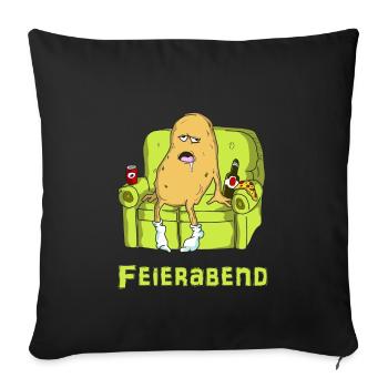 Feierabend. Chillen. Gammeln - Sofakissenbezug 45 x 45 cm - Schwarz - Vorne