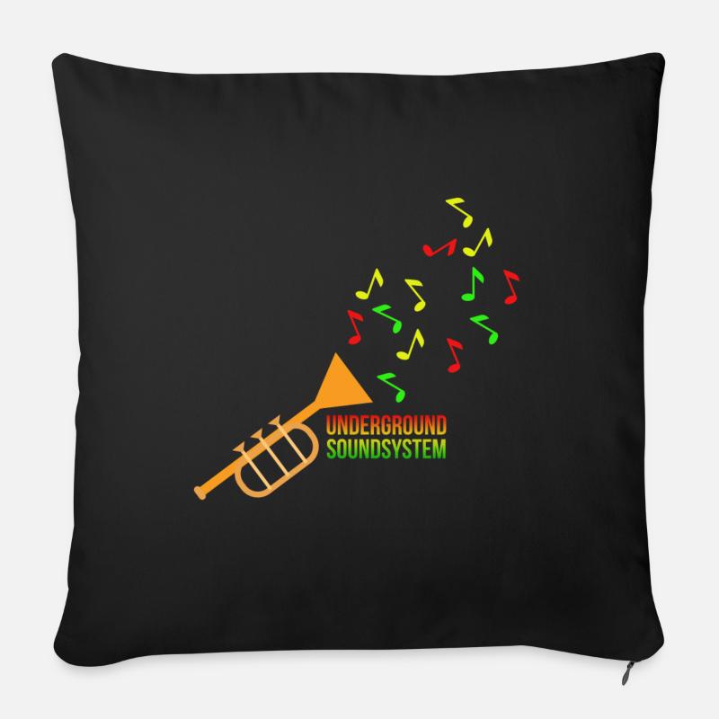 Untergrund Soundsystem Trompete - Sofakissenbezug 45 x 45 cm - Schwarz