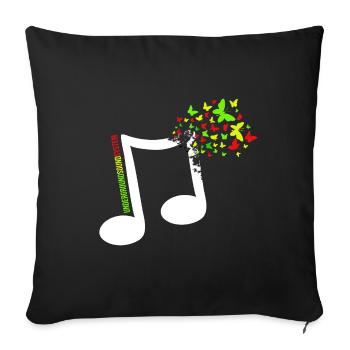 Note couleur papillon - Housse de coussin décorative 45 x 45 cm - noir - Devant