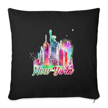 New York J - Sofa pillowcase 17,3'' x 17,3'' (45 x 45 cm) - black - Front