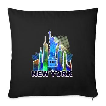 New York 3 y - Sofa pillowcase 17,3'' x 17,3'' (45 x 45 cm) - black - Front