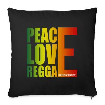 Peace Love Reggae Gradient - Sofa pillowcase 17,3'' x 17,3'' (45 x 45 cm) - black - Front