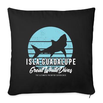 Isla Guadalupe Great White Shark Dives - Sofa pillowcase 17,3'' x 17,3'' (45 x 45 cm) - black - Front