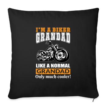 Motard papy - Housse de coussin décorative 45 x 45 cm - noir - Devant