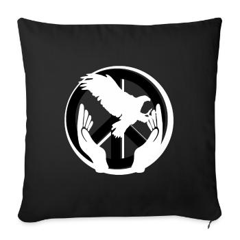 Eagle Peace Peace World Peace Love - Housse de coussin décorative 45 x 45 cm - noir - Devant